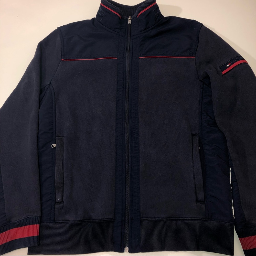 Tommy Hilfiger Track Full Zip Jacket Mens Medium Blue and Red